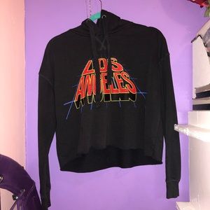 forever 21 los angeles crop hoodie